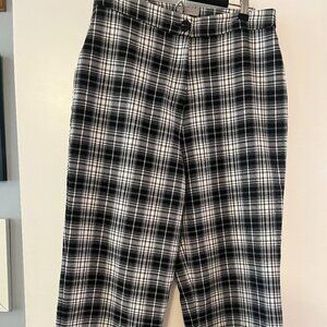 ASOS DESIGN straight leg pants in mono check print -- size 8